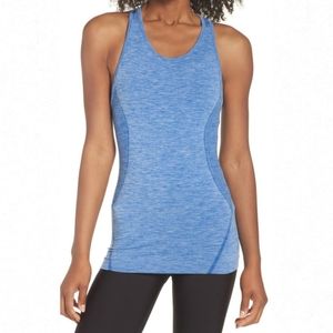 Zella workout exercise athletic tank top blue stretchy, racerback nwt new